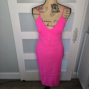 Lulu's Hot Pink Spaghetti Strap Dress